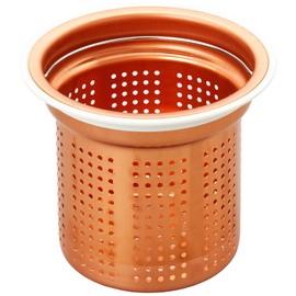 Belca Made in Japan Drain Strainer for Sinks with Garbage Trap, Copper Garbage Bin, Dual Type for 135/145, Diameter 5.7 x 5.3 x Height 4.7 inches (14.4 x 13.4 x 11.9 cm), Copper Color SP-220