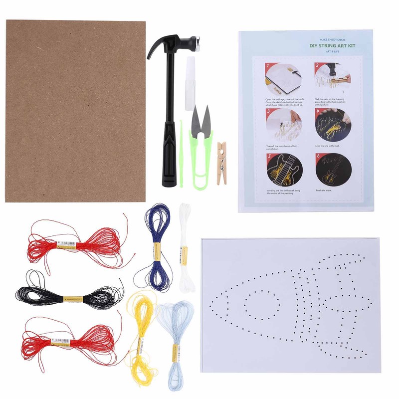 String Art Decorative Colourful DIY Nails Winding Lines Drawing Kit