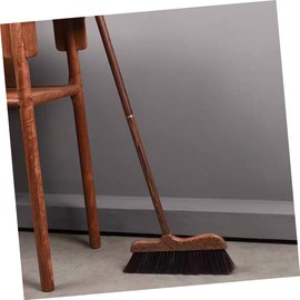 WHAMVOX Outdoor Wooden Broom with Long Handle Soft Bristle Sweeping Broom for Patio and Indoor Cleaning for Dust and Debris Removal Under Cabinets and Corners