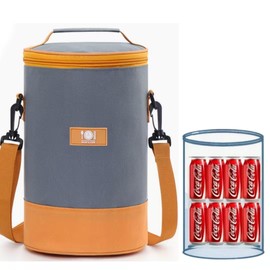 Insulated Cooler Bag, Small Camping Bag, 8 Can,Lunch Box for Camping, Hiking, Beach, Travel, Waterproof Backpack Coolers, Outdoor Cooler Bags (Orange)