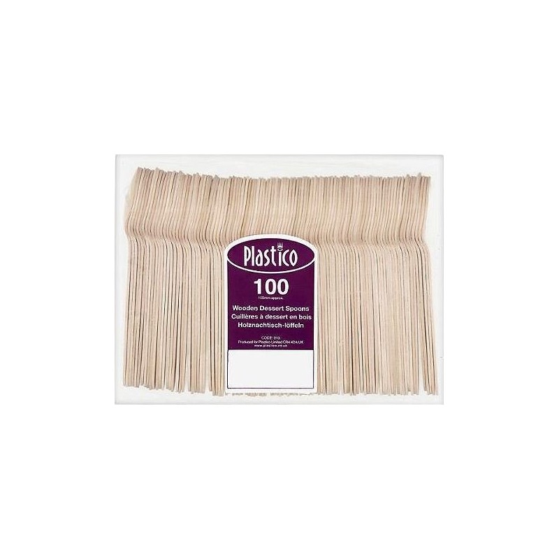 Disposable Wooden Spoon, Pack of 100