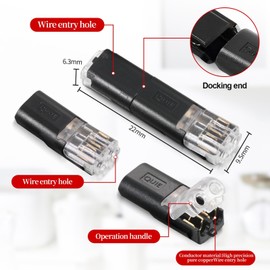 20 pieces luster terminals pluggable cable connector 2-pin cable connector plug cable connector passage connector car 18-24AWG wire quick splice connector cable crimp connection