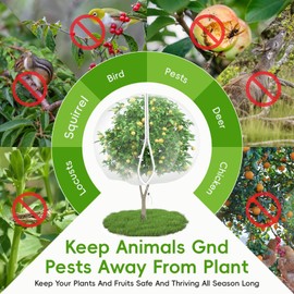 8'x10' Large Fruit Tree Netting for Squirrels and Birds with Drawstring, Insect Bird Netting Pest Barrier for Garden Protection (White, 2pc)