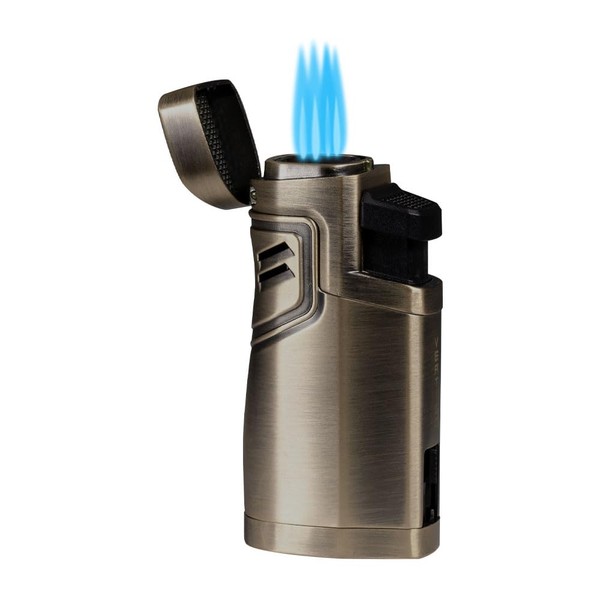 Mike's Cigars Vertigo Hercules Quad Torch Lighter with Punch (Gunmetal)
