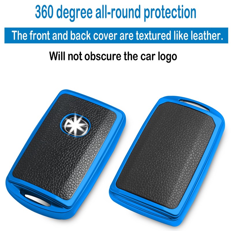 Kirsnda Mazda Key Fob Cover, Texture Case with Metal Keychain,