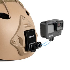 SUREWO Aluminum Alloy Tactical Helmet NVG Mount Compatible with GoPro Hero 12/11/10/9/8/7 /(2018)/6/5/4 Black, APEMAN, Campar, DJI Osmo Action, Insta360 ONE R and Most Sports Cameras