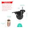 Hirate Threaded Stem Casters 5/16" with Brake, Set of 4
