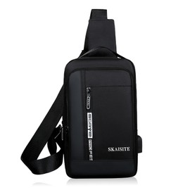 Men's Shoulder Bag, Anti-Theft Crossbody Bag, Sling Bag, Small Crossbody Bag for Men, Hiking, Travel, Cycling, Climbing, Small for Work, Travel (Minimal), black