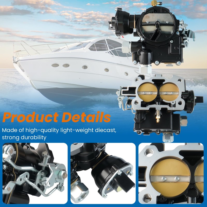 Black 3310-864940A01 Marine Carburetor For Mercruiser 3.0 L 2.5L 2
