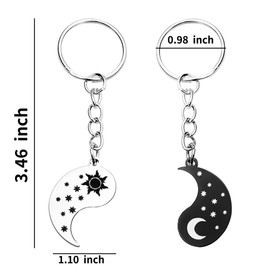 Matching Keychains for Couples Anniversary Presents for Girlfriend Boyfriend Key Chains for Best Friend Birthday Gifts for Men Women Brother Sister Gifts Sun and Moon Key Rings for Car Keys