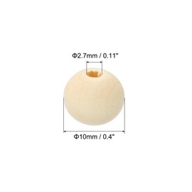 PATIKIL 10mm Natural Wood Beads, 350 Pack Unfinished Wooden Beads Round Loose Beads Spacer Beads for DIY Craft Jewelry Making Home Decoration