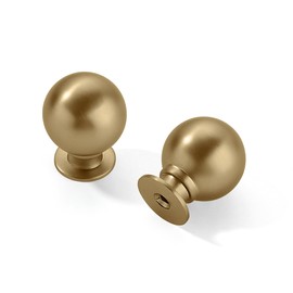 CABDM 20 Pack 1 Inch Vintage Ball Brushed Brass Cabinet Knobs Kitchen Cabinet Hardware Brushed Gold Drawer Knobs Pulls for Drawers.