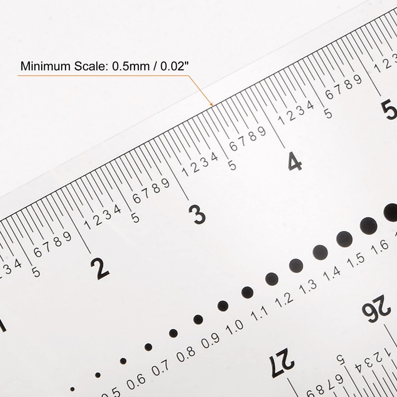 sourcing map Film Flexible Ruler 30cm 0.5mm Scale PET Plastic