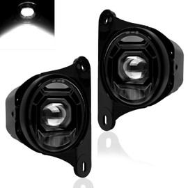 YUDE 2 PCS Fog Lights for 2013-2024 Jeep Wrangler JK JL 10th 75th Anniversary Edition Hard Rock Bumper Rubicon X, built-in EMC Radio Clear 60W White Fog Lights Assembly