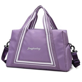 Outplea 30L Gym Bag with Shoe Compartment for Women, Large Travel Duffle Bag with Trolley Sleeve, Gym Tote Bags with Wet Pocket, Carry On Bags for Overnight Weekender Airplane, Purple