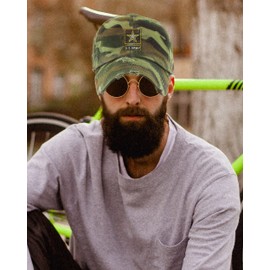 US Army Hat Embroidered Vintage Dad Hat Adjustable U.S Soldier Embroidery Service Cap (White)