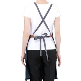 Yamibobo Denim Kitchen Apron, Chef Apron Cooking Apron Server Apron with Adjustable Straps and 3 Pockets for Women Men