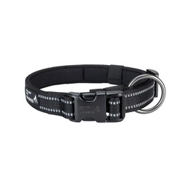 EXCELLENT ELITE SPANKER Reflective Dog Collar with Safety Clasp, Adjustable Nylon Dog Collar for Small, Medium and Large Dogs (L, BLK)