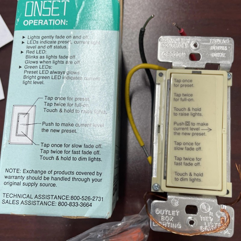 Lightolier ONSET dimmer OS600LV-I 600VA DIMMER 120V IVERY