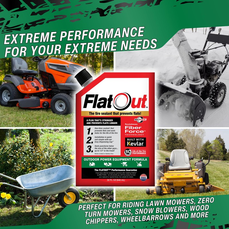 FlatOut Off Road Tire Sealant, Outdoor Power Equipment Formula, Prevents