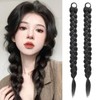 mdgfge 2Pcs Braided Ponytail Extensions with Hair Ties Soft Synthetic