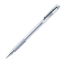 Pentel 0.8mm Tip Hybrid Gel Metallic Ink Pen with Comfortable Finger Grip - Silver