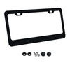 1 Pack Wide Rimmed License Plate Frame, Matte Black Aluminum,