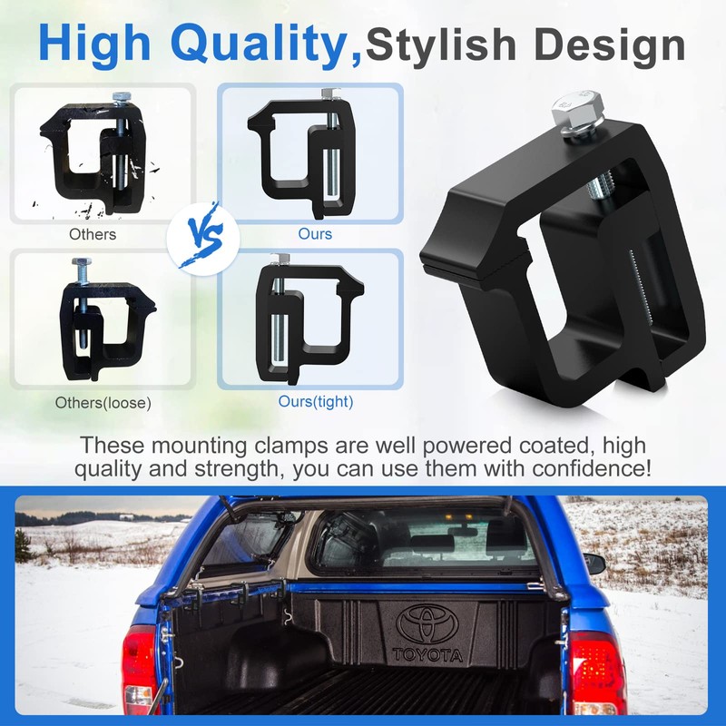 moveland Truck Cap Mounting Clamps - Heavy Duty Camper Shell
