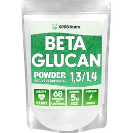 XPRS Nutra Beta Glucan Powder - Pure Unflavored Oat Beta Glucan Supplements Powder - Non GMO, Vegan Friendly 1 3 Beta Glucan - Premium Kids Beta Glucan Comprised of 100% Oat B Glucans (12 Ounce)