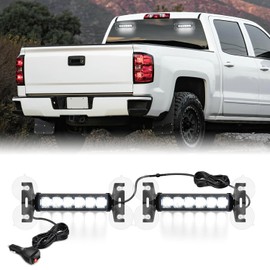 Nilight 12LED Traffic Advisor Strobe Lights 2 in 1 White Emergency Warning Hazard Safety Dash Front/Rear Windshield Flashing Light for Cars Trucks Police Firefighter Plow Construction Vehicles