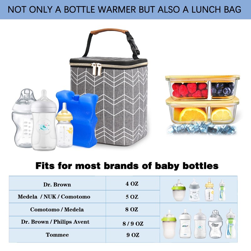 BABEYER Breast Milk Cooler Bag with Ice Pack Fits 4