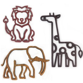 Safari Animals - Set of 3 - Safari Nursery Accessories for Newborn Baby boy and Baby Girl, Nursery Decor or Nursery Furniture, Kids Bedroom Accessories