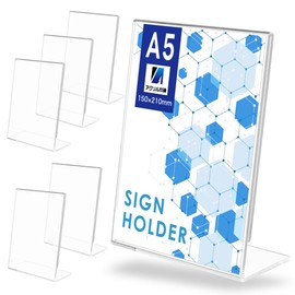 Acrylic Honpo Pop Stand, Tabletop, Acrylic, Menu Stand, Menu Stand, Pop Stand, Photo Frame, Restaurant, Office, Exhibition, L Shape, Set of 6 (A5 Size)