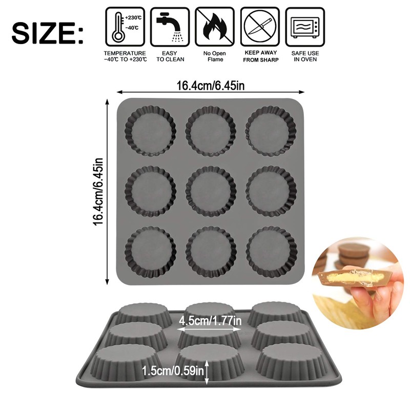 Palksky Chocolate Almond Peanut Butter Cup Mold - (3PCS) 9