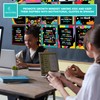 Decorably 15 Vibrant Chalkboard Themed Spanish Motivational Posters for Classroom,