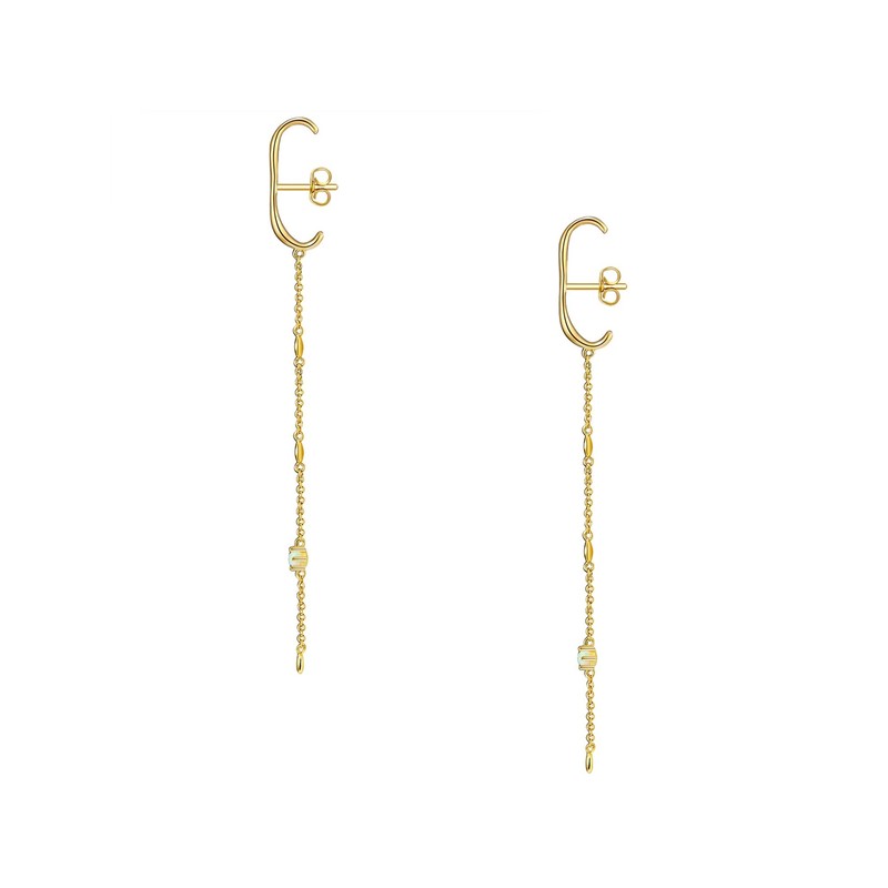 Glanzstücke München Women's Stud Earrings 925 Sterling Silver with Opal,