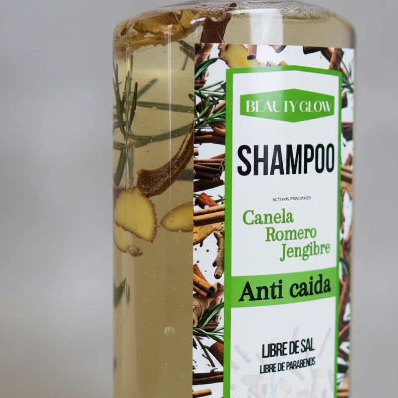Shampoo Anticaída De Canela Jengibre Romero 500ml Bg