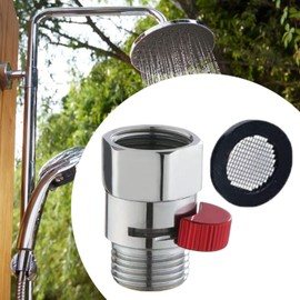 Milageto Shower Head Shut Off Valve,1/2" Water Pressure Regulator,Accessories,Easy to Install Shower Flow Control Valve Copper, Red