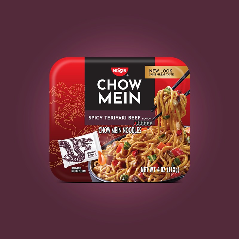 Nissin Chow Mein Noodles, Spicy Teriyaki Beef, 4 Ounce (Pack