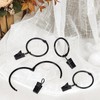 34 PCS Openable Curtain Rings with Clips, 1.25-Inch Inner Diameter