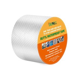 SUNLL Butyl Seal Tape 4"W X 16'L, Upgraded Leak Proof Waterproof Butyl Duct Strip, for RV Repair, Window, Silicone, Boat and Pipe Sealing, Glass & EDPM Rubber Roof Patching, Silver