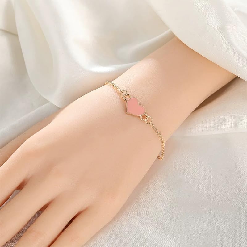 Pink Heart Jewelry Set for Women Gold Plated Jewelry Sets