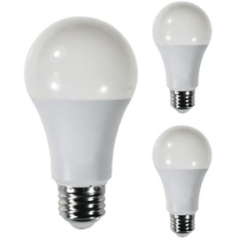 Diodesy- A19 LED Light Bulb 16W 1600 Lumen E26 Medium Base 4000K Cool White for Bedroom Living Room Lamp Home Light Bulb 120V CRI80 230° Beam Angle Damp Rated White Finish Pack of 3
