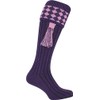 JACK PYKE Harlequin Shooting Socks with Garters Purple/Mauve 8 to