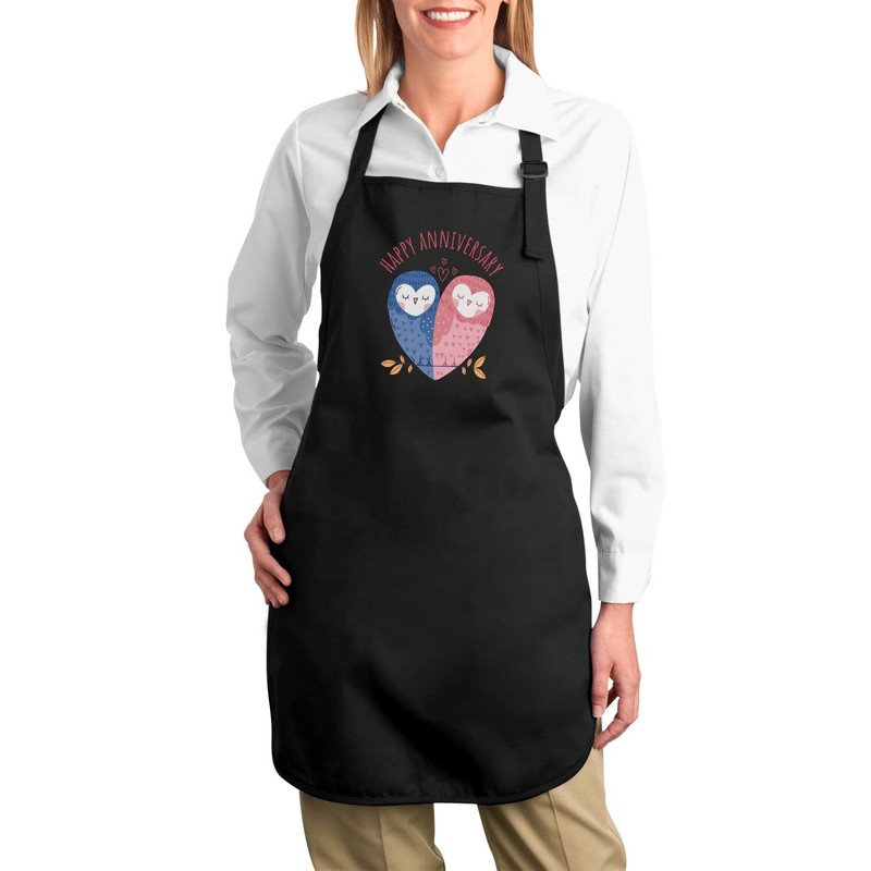 Fabulous Premium-Küchenschürze Schwarz Owl Anniversary Wedding Celebration Gift Ideas Couple