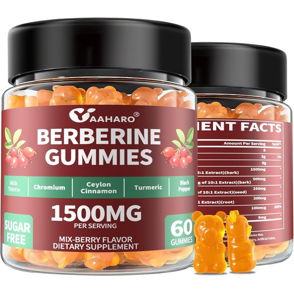 Berberine with Ceylon Cinnamon Gummies – 1500mg Berberine Supplement for