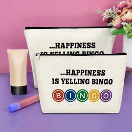 Sazuwu Bingo Lover Gift Bingo Player Game Gifts 2 Pcs Makeup Bag Gambling Gift for Women Casino Lovers Gift Cosmetic Bag Lucky Gifts for Her Birthday Christmas Gifts Cosmetic Travel Pouch