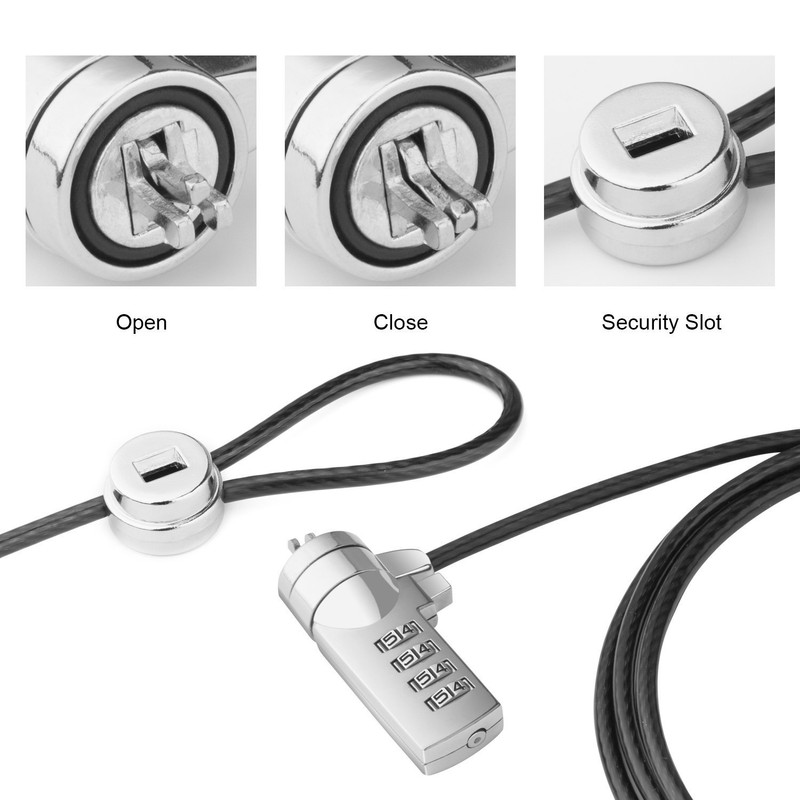 Winterworm Laptop Security Lock, Combination Cable Lock, Theft Protection Tablet