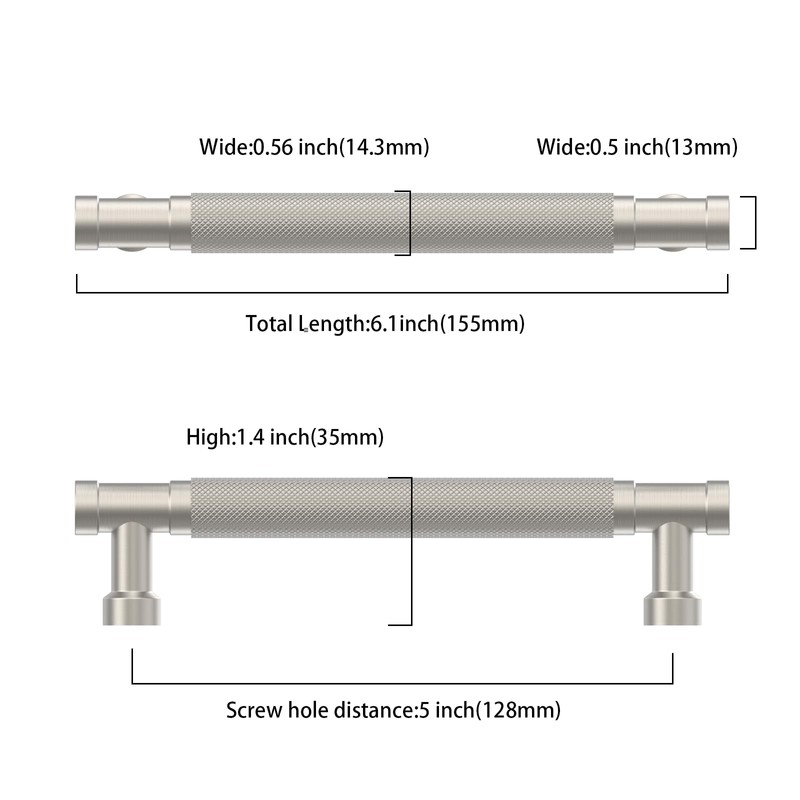 Asidrama 10 Pack 5 Inch(128mm) Brushed Satin Nickel Cabinet Pulls