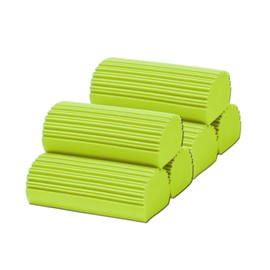 6-Pack Damp Clean Duster Sponge,Duster Cleaning Sponge for Housekeeping,Reusable Cleaning Sponge for Blinds,Vents,Mirrors,Glass, Baseboards,Window Track Grooves and Railings (Yellow-Green)